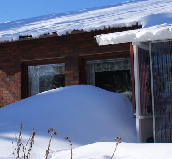 New snow guard on the roof